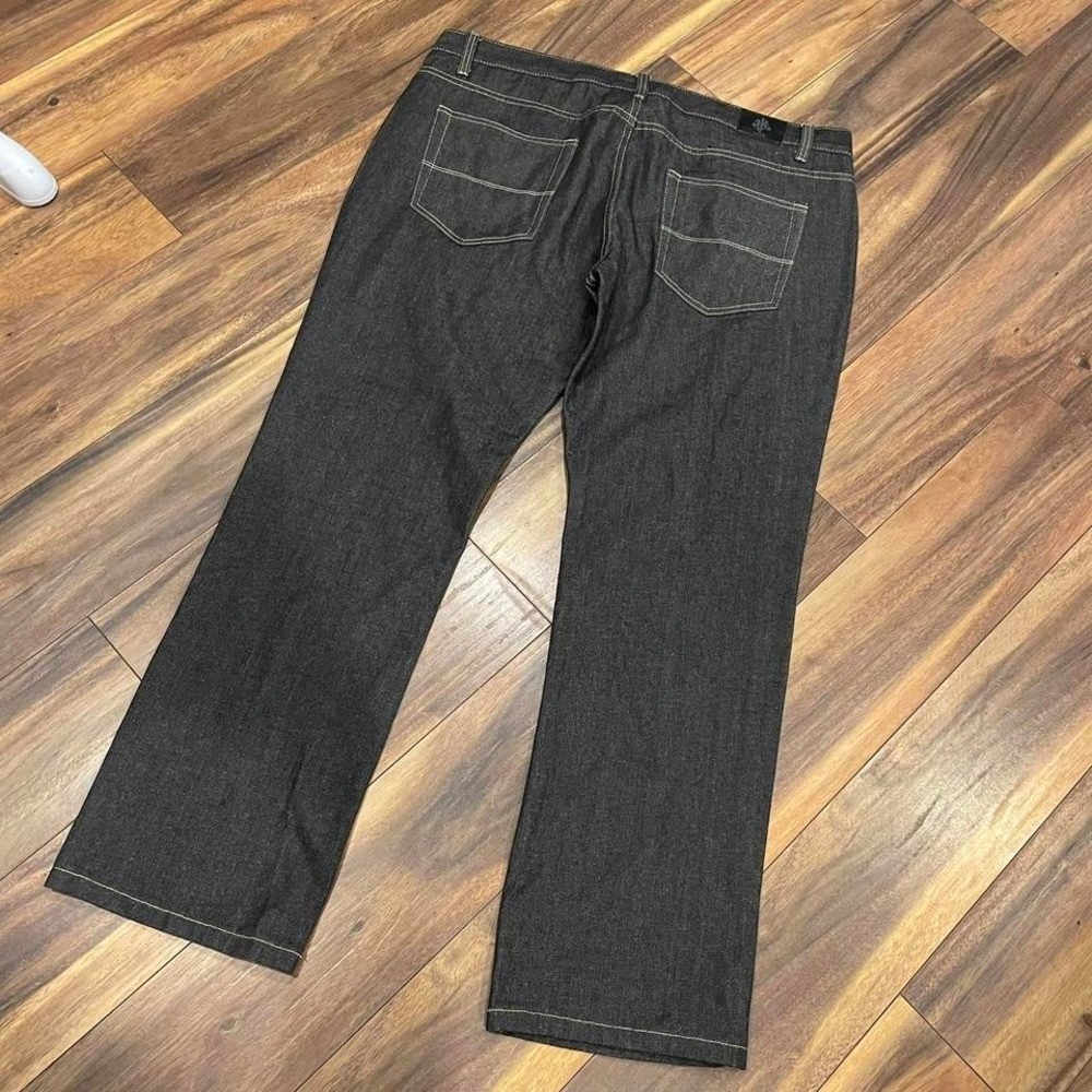 Dark grey vintage Y2K straight leg jeans with a faded finish jeans